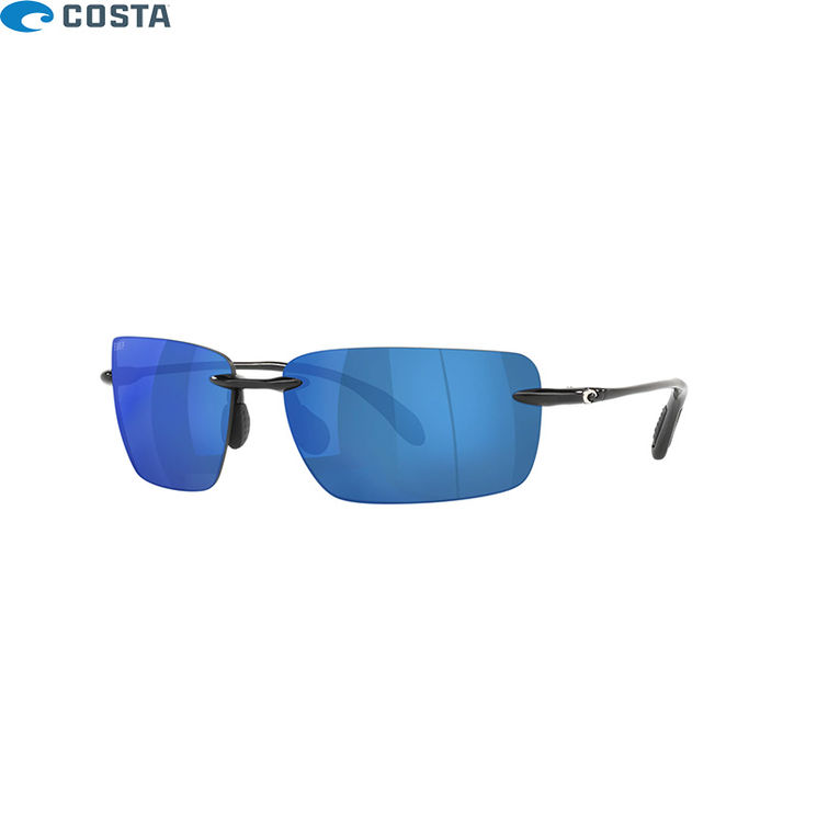 Lunettes polarisantes COSTA DEL MAR Gulf shore Shiny black Blue mirror 580P