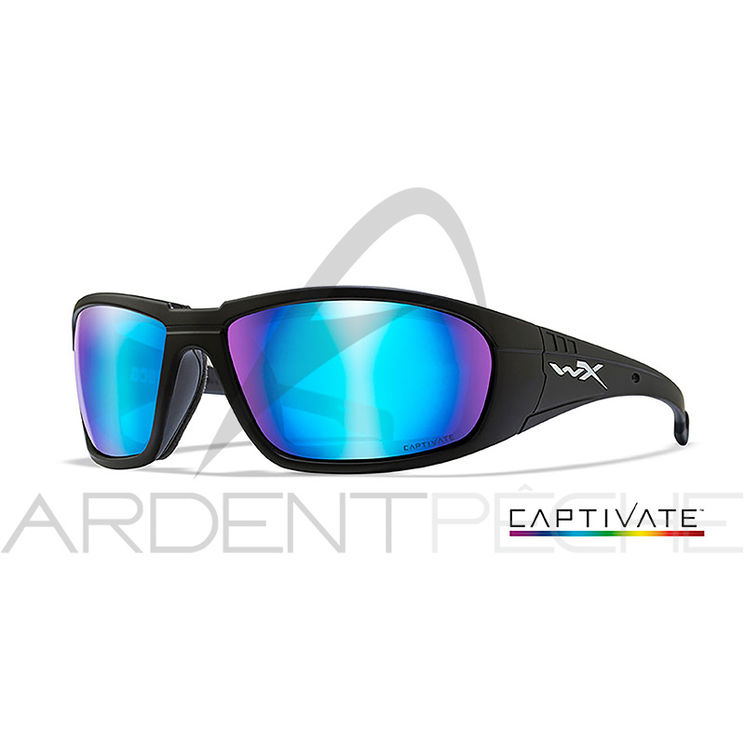 Lunettes polarisantes WILEY X Boss captivate Blue mirror Matt black frame