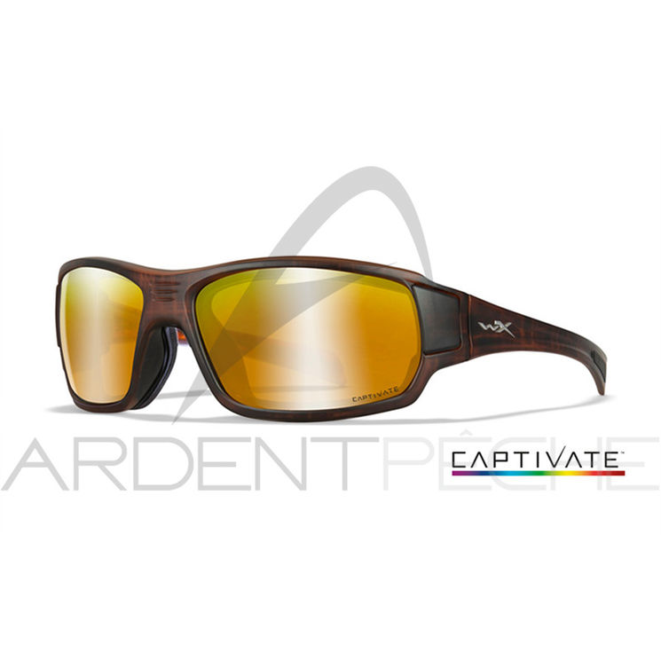 Lunettes polarisantes WILEY X Breach captivate Bronze mirror Matte hickory brown frame