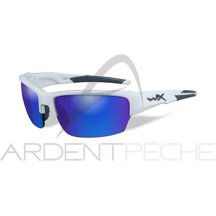 Lunettes polarisantes WILEY X Saint Blue mirror Gloss white frame