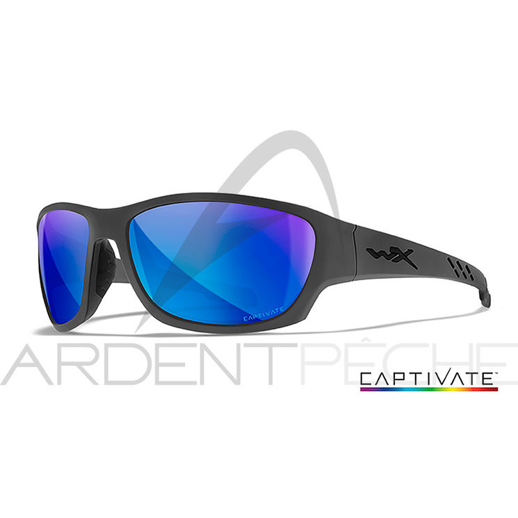 Lunettes polarisantes WILEY X Climb captivate Blue mirror Matte grey frame