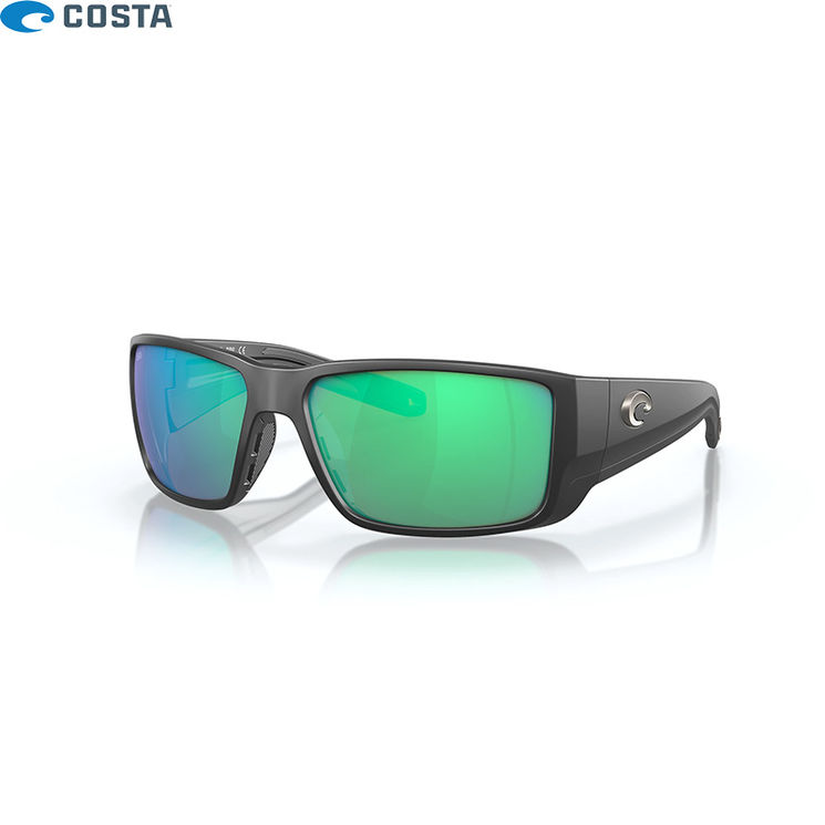 Lunettes polarisantes COSTA DEL MAR Blackfin pro Matte black Green mirror 580G