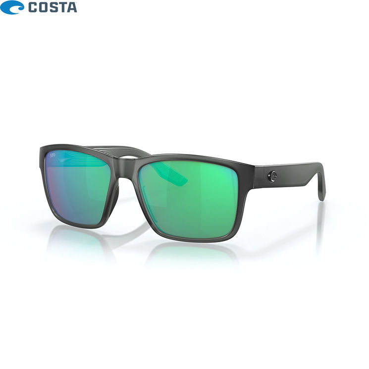 Lunettes polarisantes COSTA DEL MAR Paunch Matte smoke crystal Green mirror 580G