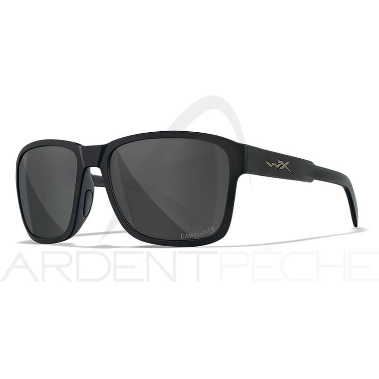 Lunettes polarisantes WILEY X Trek captivate Smoke grey Gloss black frame