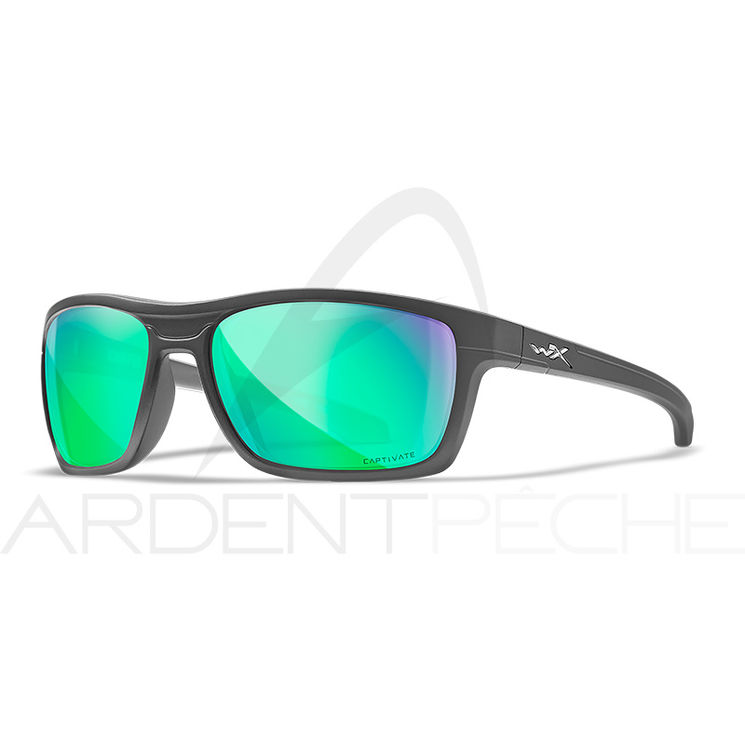 Lunettes polarisantes WILEY X Kingpin captivate Green mirror Matte graphite frame