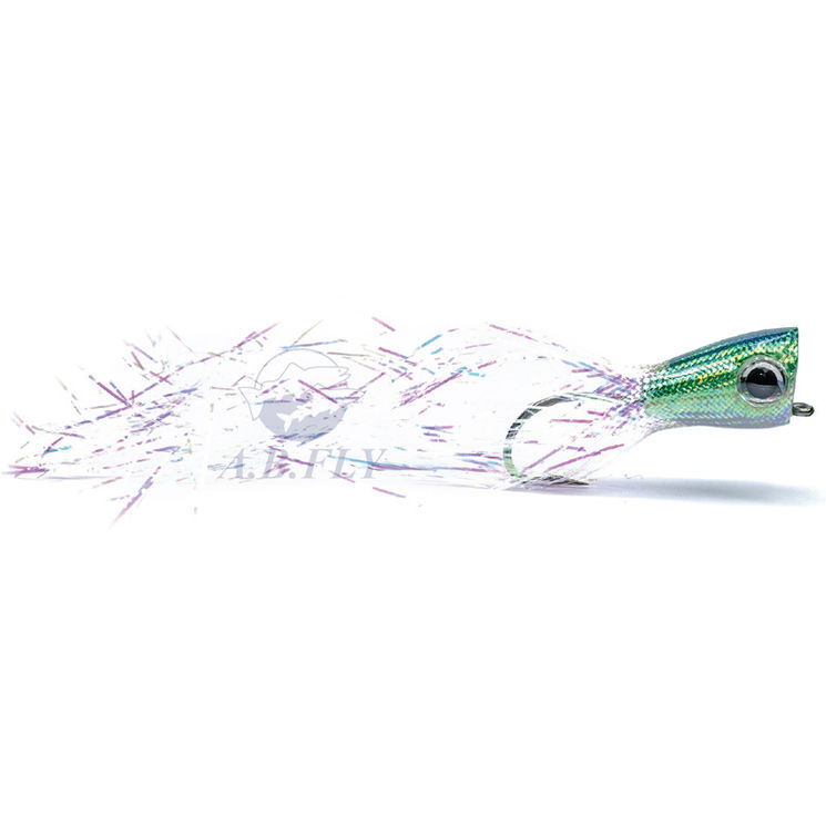 Mouches Rainy´s GREEN/WHITE KRISTAL POPPER