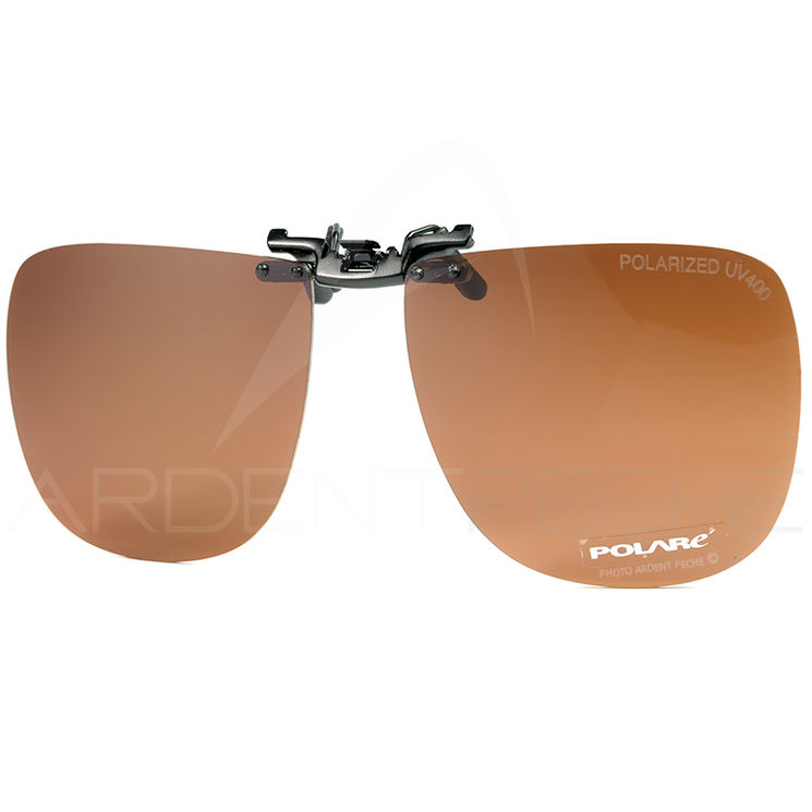 Clip lunettes COCOONS polarisants carré FLIP-UP cuivre