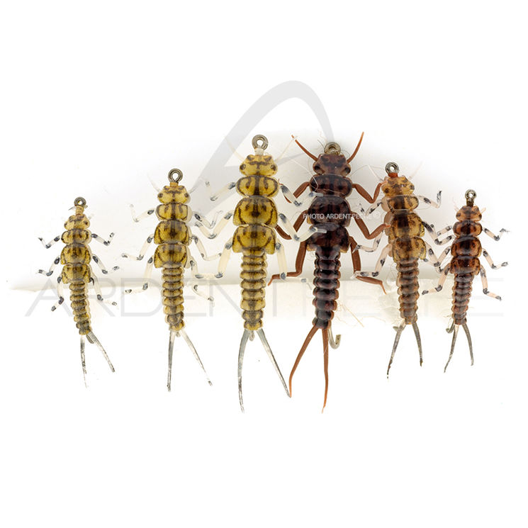 Mouche réaliste nymphes stonefly assortiment