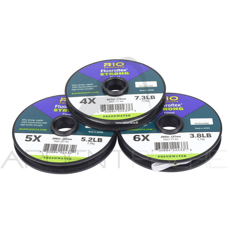 Fils fluorocarbone RIO Fluoroflex STRONG Pack 3 bobines (27m)