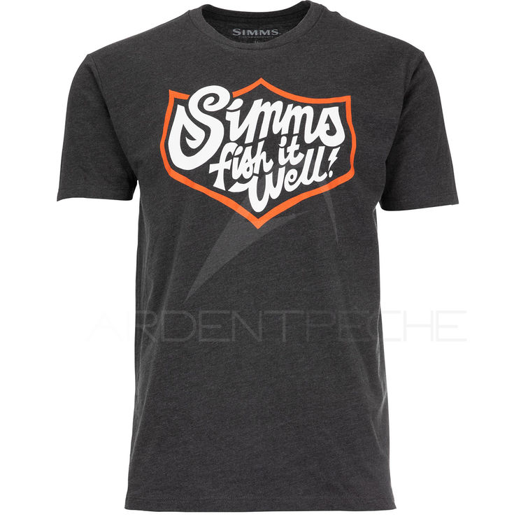 Tee shirt SIMMS Fish It Well Badge Charcoal Heather