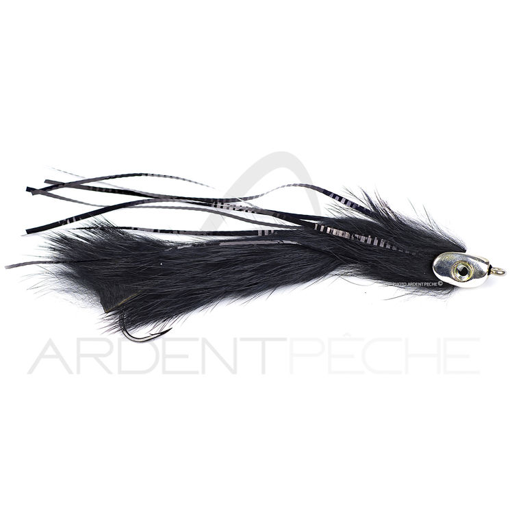 Mouche streamer brochet sandre STS RH Black 2/0