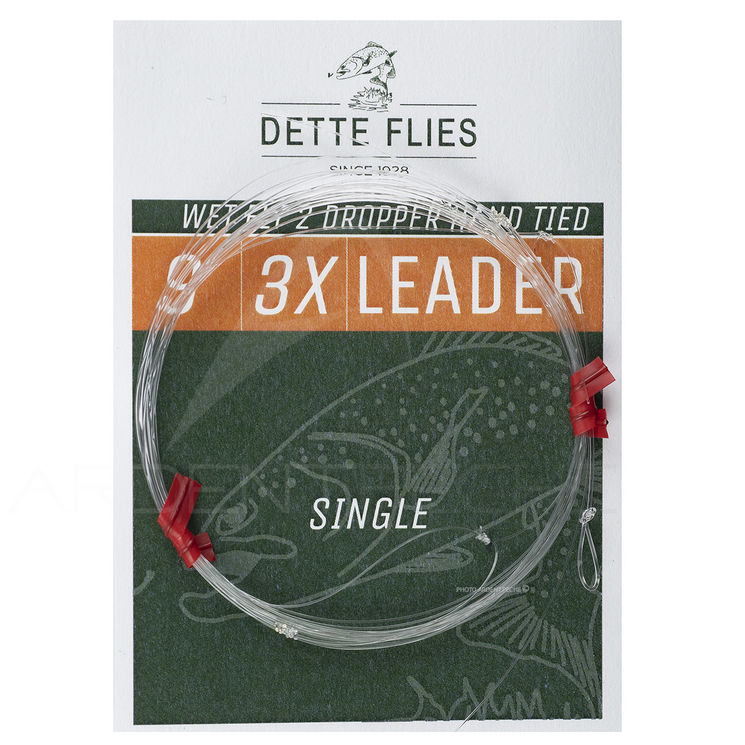 Bas de ligne Dette Flies noyée 2,70 m (9ft) 2 potences