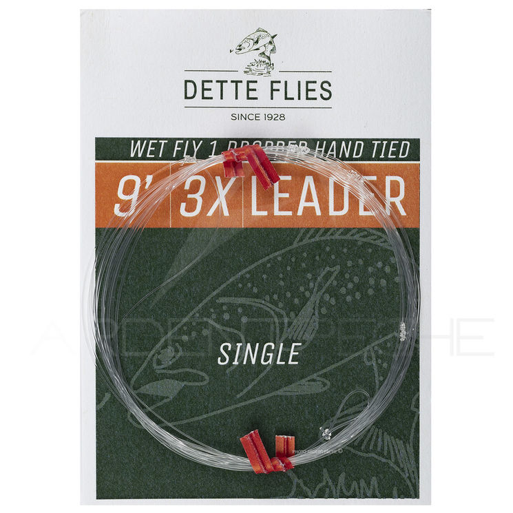 Bas de ligne Dette Flies noyée 2,70 m (9ft) 1 potence