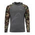 Tee shirt à capuche SIMMS Solarflex hoody Woodland camo/Carbon heather