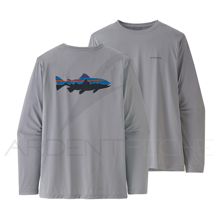 Tee shirt PATAGONIA Men's Long-Sleeved Capilene Cool Daily Fish Graphic Shirt 