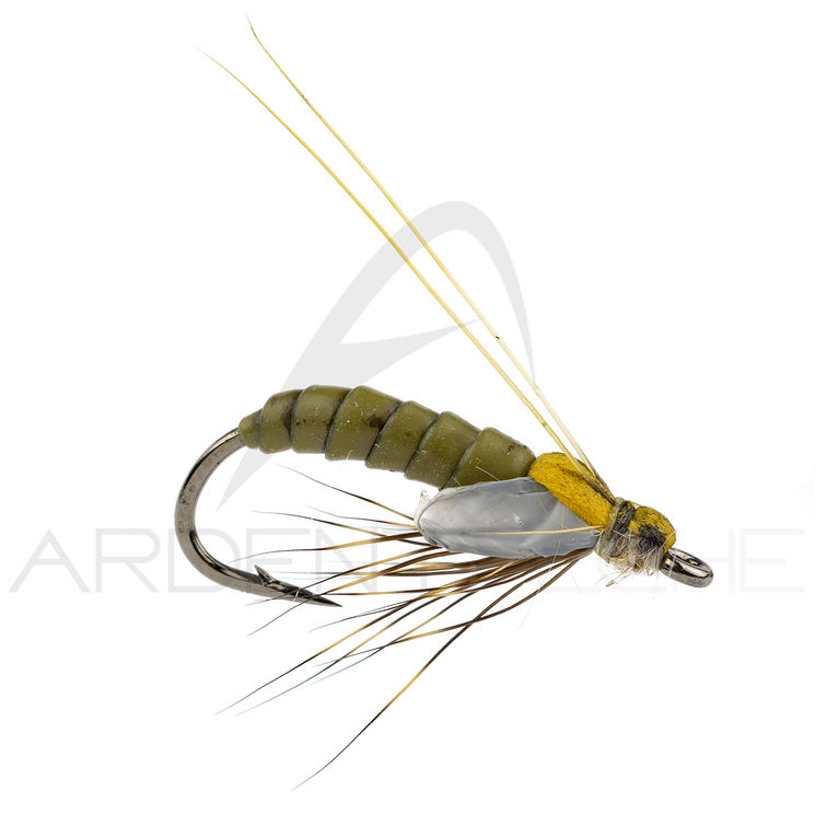 Mouche réaliste J-SON Nymphe caddis Pupa marron olive