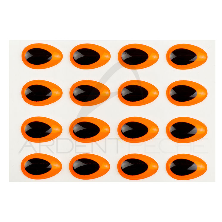 Yeux 3D Epoxy SYBAI Teardrop Eyes, Fluo Orange