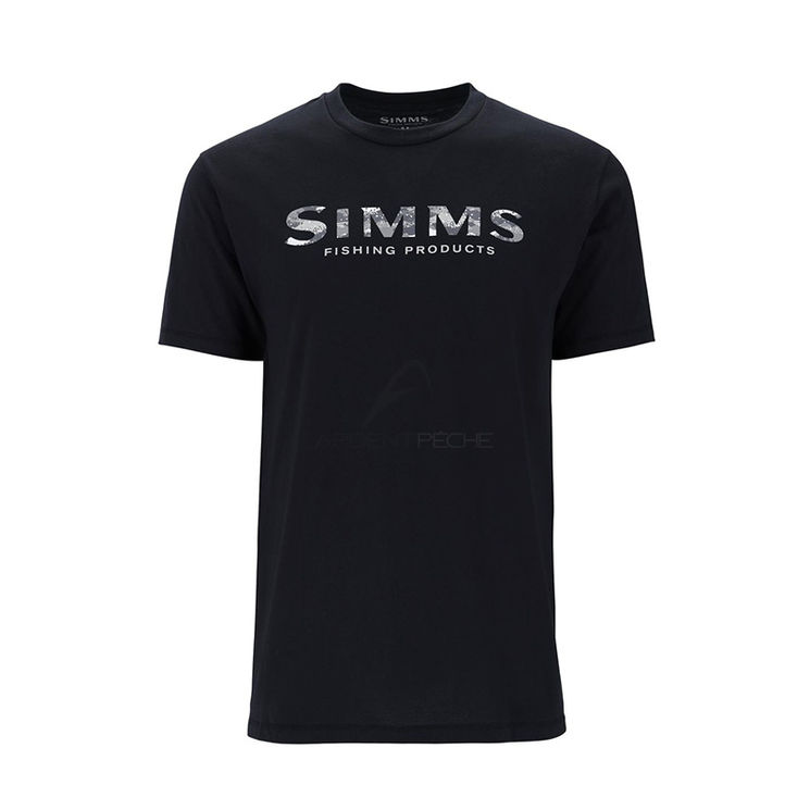 Tee shirt SIMMS Simms Shroud Fill Logo T-Shirt Black